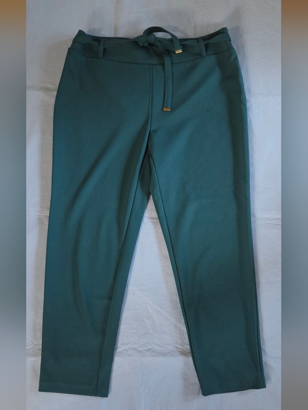 Women’s Teal Pull‑Tie Straight Leg Pants